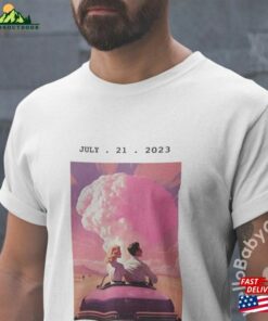 Barbenheimer Poster Comic Car Duo Pink Bomb Soft Unisex Jersey Short Sleeve Tee Shirt Classic