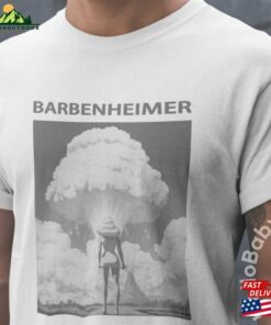 Barbenheimer Poster Comic Graphic Black White Bomb Soft Unisex Jersey Short Sleeve Tee Shirt Classic Barbenheimer Poster Comic Graphic Black White Bomb Soft Unisex Jersey Short Sleeve Tee Shirt Classic