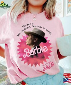 Barbenheimer Shirt Barbie Vs Oppenheimer Cillian Murphy Margot Robbie Fan T-Shirt Unisex Barbenheimer Shirt Barbie Vs Oppenheimer Cillian Murphy Margot Robbie Fan T-Shirt Unisex