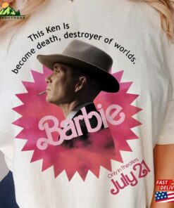 Barbenheimer Shirt Barbie Vs Oppenheimer Cillian Murphy Margot Robbie Fan T-Shirt Unisex