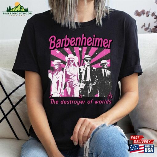 Barbenheimer Shirt Funny Movie T-Shirt Vintage Barbie And Oppenheimer Hoodie