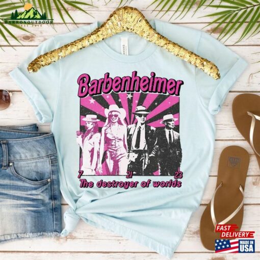 Barbenheimer Shirt Funny Movie T-Shirt Vintage Barbie And Oppenheimer Hoodie