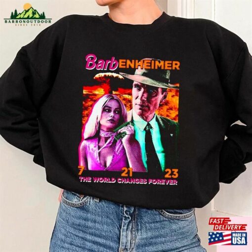 Barbenheimer The World Changes Forever Vintage Unisex Shirt Barbie Oppenheimer T-Shirt Tee Classic