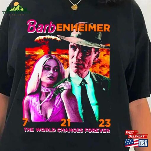 Barbenheimer The World Changes Forever Vintage Unisex Shirt Barbie Oppenheimer T-Shirt Tee Classic