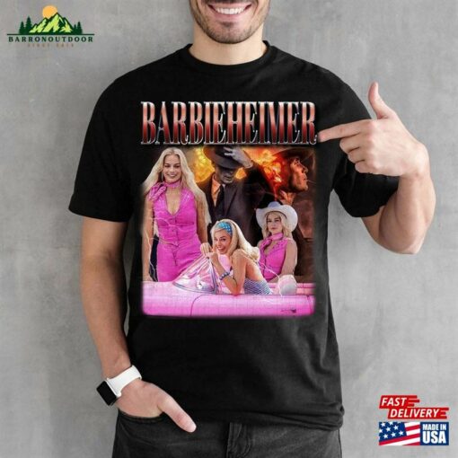 Barbenheimer Vintage Shirt Barbie Vs Oppenheimer Cillian Murphy Margot Robbie Tee Greta Gerwig T Unisex T-Shirt