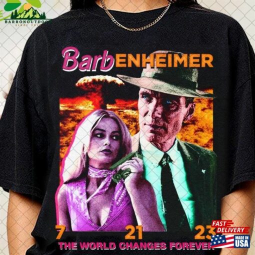 Barbenheimer Vintage Shirt The World Changes Forever Barbie Movie 2023 Sweatshirt Unisex