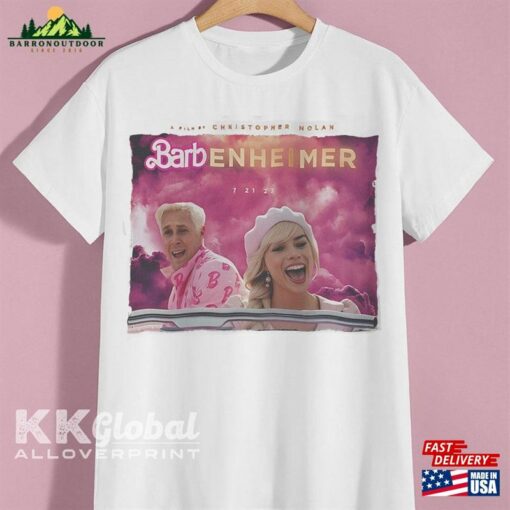 Barbie And Ken On The Car Barbenheimer Movie Oppenheimer Shirt Christopher Nolan Margot Robbie Ryan Gosling T-Shirt Hoodie