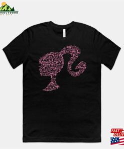 Barbie Head With Ponytail Logo T Shirt Featuring A Vibrant Pink Design Made Up Of Iconic Accessories Shirt Movie 2023 Hoodie 3