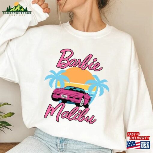 Barbie Malibu Beach Shirt Movie 2023 Pink California Sweatshirt Unisex