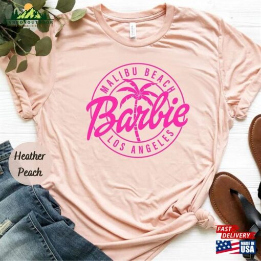 Barbie Malibu Beach T-Shirt Movie 2023 Pink Los Angeles Shirt Classic Hoodie