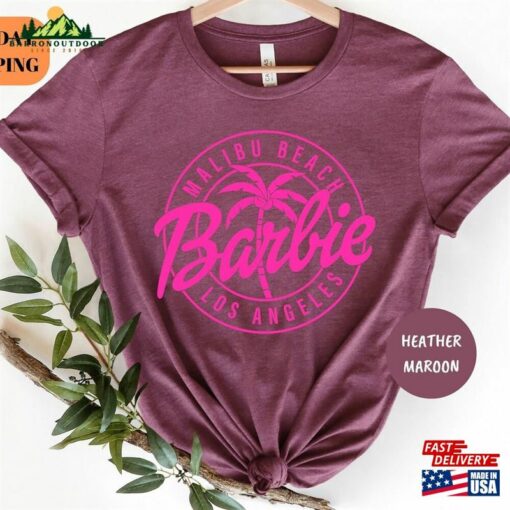 Barbie Malibu Beach T-Shirt Movie 2023 Pink Los Angeles Shirt Sweatshirt Unisex