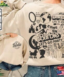 Barbie Movie Doodle Art Shirt 2 Side Funny Princess Barbies New 2023 Sweatshirt Hoodie Gift For Fan Da1406dt