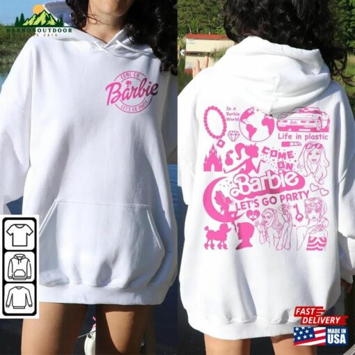 Barbie Movie Doodle Art Shirt 2 Side Funny Princess Barbies New 2023 Sweatshirt Hoodie Gift For Fan Da1406dt V1 Unisex