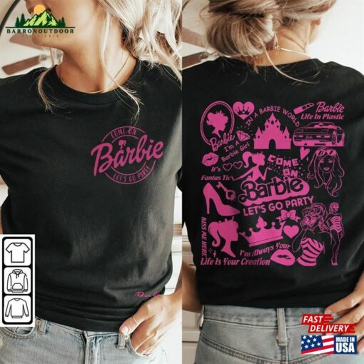 Barbie Movie Doodle Art Shirt 2 Side Funny Princess Barbies New Movies 2023 Concert Sweatshirt Hoodie Gift For Fan Da1406dt V1 Unisex Classic