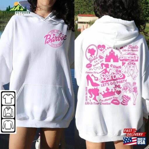 Barbie Movie Doodle Art Shirt 2 Side Funny Princess Barbies New Movies 2023 Concert Sweatshirt Hoodie Gift For Fan Da1406dt V1 Unisex Classic