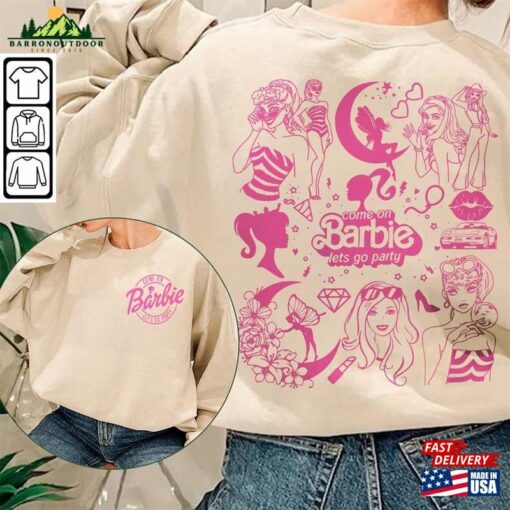 Barbie Movie Doodle Art Shirt 2 Side Funny Princess Barbies New Movies 2023 Sweatshirt Hoodie Gift For Fan Da1406dt V1 Unisex Classic