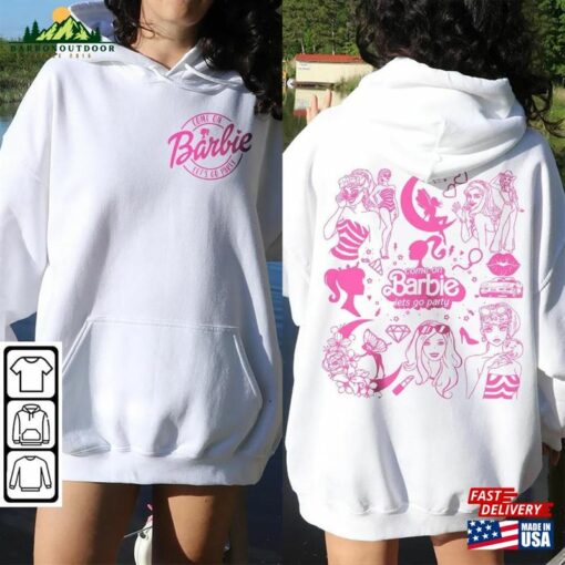 Barbie Movie Doodle Art Shirt 2 Side Funny Princess Barbies New Movies 2023 Sweatshirt Hoodie Gift For Fan Da1406dt V1 Unisex Classic