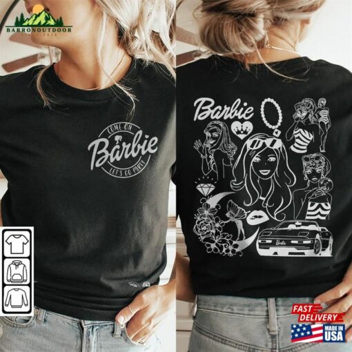 Barbie Movie Doodle Art Shirt 2 Side Funny Princess New Movies 2023 Sweatshirt Hoodie Gift For Fan Da1406dt Unisex