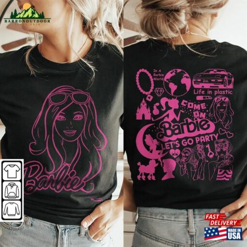 Barbie Movie Doodle Art Shirt 2 Side Princess Barbies New 2023 Sweatshirt Hoodie Gift For Fan Da1406dt V1 Classic Unisex