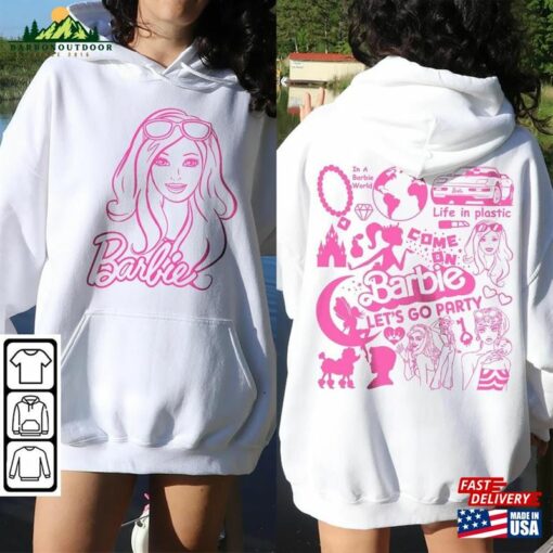 Barbie Movie Doodle Art Shirt 2 Side Princess Barbies New 2023 Sweatshirt Hoodie Gift For Fan Da1406dt V1 Classic Unisex