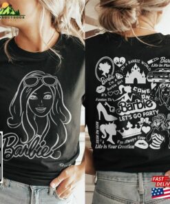 Barbie Movie Doodle Art Shirt 2 Side Princess Barbies New Movies 2023 Concert Sweatshirt Hoodie Gift For Fan Da1406dt