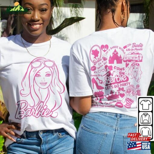 Barbie Movie Doodle Art Shirt 2 Side Princess Barbies New Movies 2023 Concert Sweatshirt Hoodie Gift For Fan Da1406dt V1 T-Shirt