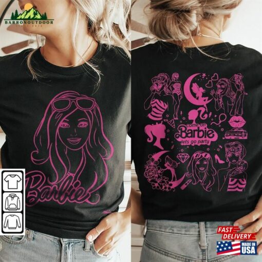 Barbie Movie Doodle Art Shirt 2 Side Princess Barbies New Movies 2023 Sweatshirt Hoodie Gift For Fan Da1406dt V1