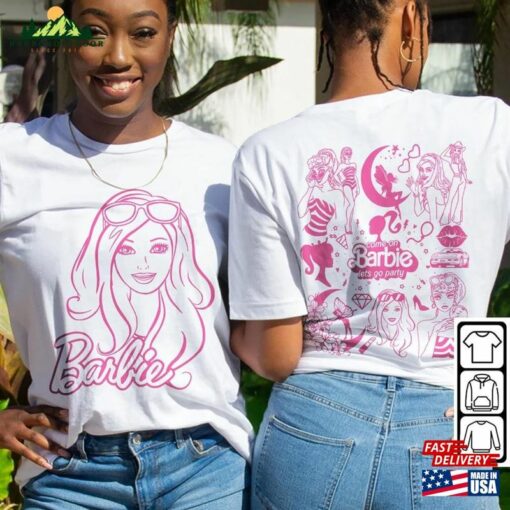 Barbie Movie Doodle Art Shirt 2 Side Princess Barbies New Movies 2023 Sweatshirt Hoodie Gift For Fan Da1406dt V1