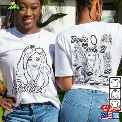 Barbie Movie Doodle Art Shirt 2 Side Princess New Movies 2023 Sweatshirt Hoodie Gift For Fan Da1406dt Unisex Classic