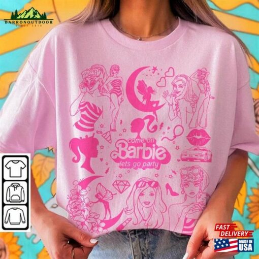 Barbie Movie Doodle Art Shirt Funny Princess Barbenheimer Oppenheimer Sweatshirts Gift For Fan Classic Sweatshirt