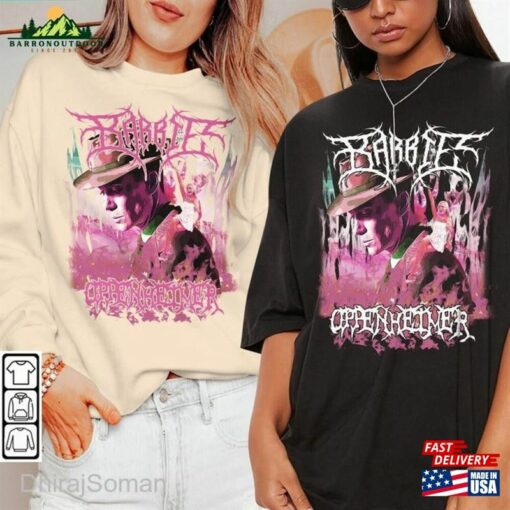 Barbie Oppenheimer Black Metal Shirt Movie 2023 Retro Vintage Graphic Sweatshirt Hoodie