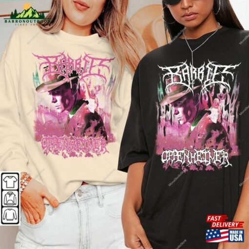 Barbie Oppenheimer Black Metal Shirt Movie 2023 Retro Vintage Graphic Sweatshirt Unisex