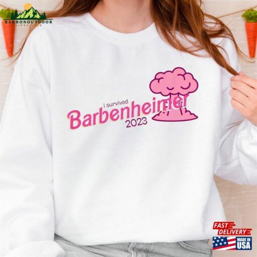 Barbie Oppenheimer T-Shirt I Survived Barbenheimer Shirt Movie Inspired Classic Hoodie