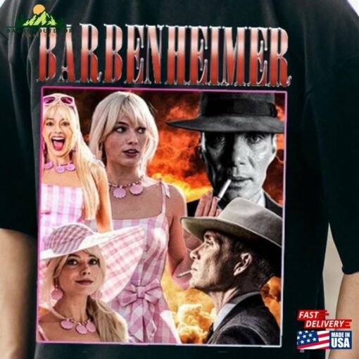 Barbie Vs Oppenheimer Shirt Cillian Murphy Margot Robbie Barbenheimer Tee Greta Gerwig T Comfort Colors Classic Unisex