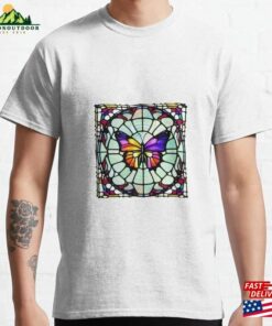 Beautiful Stained Glass Butterfly Design Classic T-Shirt Sweatshirt Beautiful Stained Glass Butterfly Design Classic T-Shirt Sweatshirt