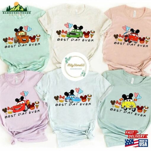 Best Day Ever Disney Cars Team Shirt Snacks Pixar Group Unisex Classic