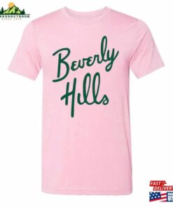 Beverly Hills T-Shirt Pink With Green Letters For Gift Her Barbie Tee Woman Hotel Sweatshirt Hoodie Beverly Hills T-Shirt Pink With Green Letters For Gift Her Barbie Tee Woman Hotel Sweatshirt Hoodie