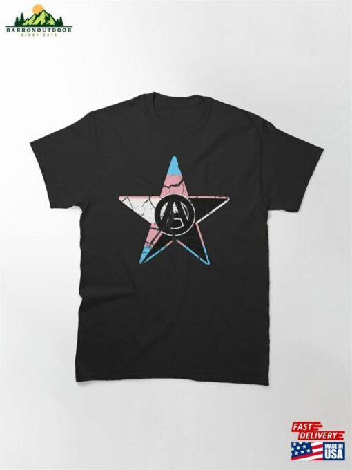 Black Anarchy Symbol On Anarchist Star Transgender Trans Pride Colors Sweatshirt Unisex