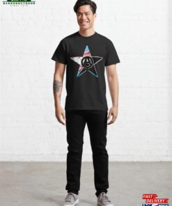 Black Anarchy Symbol On Anarchist Star Transgender Trans Pride Colors Sweatshirt Unisex 4