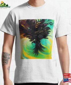 Black Sable Floral Arrangement Illustration Brilliant Orange And Yellow Sunlight Classic T-Shirt Sweatshirt