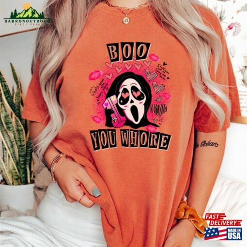 Boo You Whore Shirt Scary Halloween Horror Movie Unisex Classic