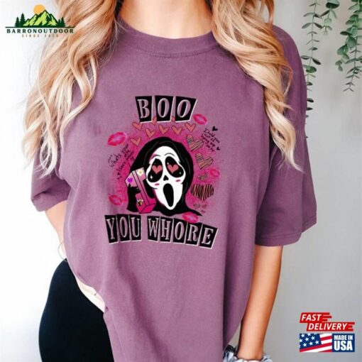 Boo You Whore Shirt Scary Halloween Horror Movie Unisex Classic