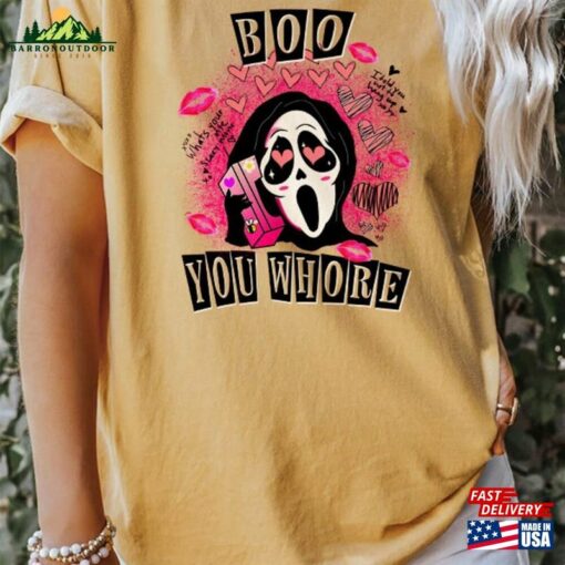 Boo You Whore Shirt Scary Halloween Horror Movie Unisex Classic