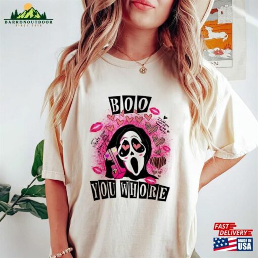 Boo You Whore Shirt Scary Halloween Horror Movie Unisex Classic