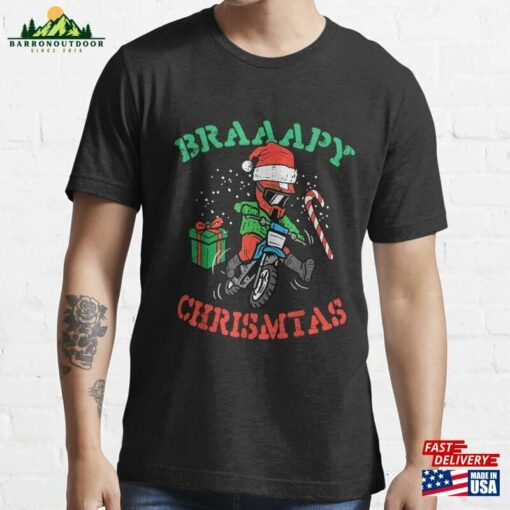 Braaapy Christmas Motocross Dirt Bike Biker Men Boys Kids T-Shirt Classic