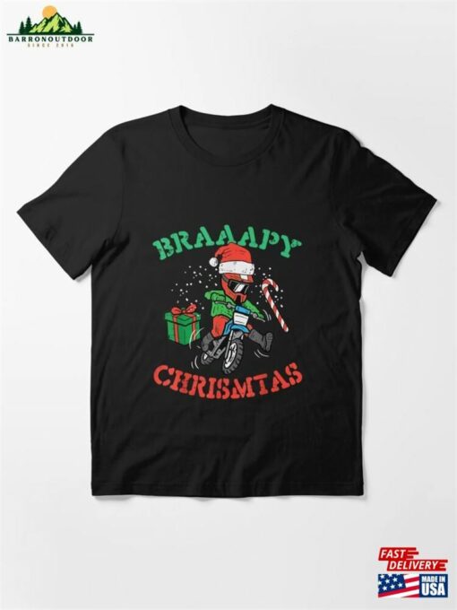 Braaapy Christmas Motocross Dirt Bike Biker Men Boys Kids T-Shirt Classic