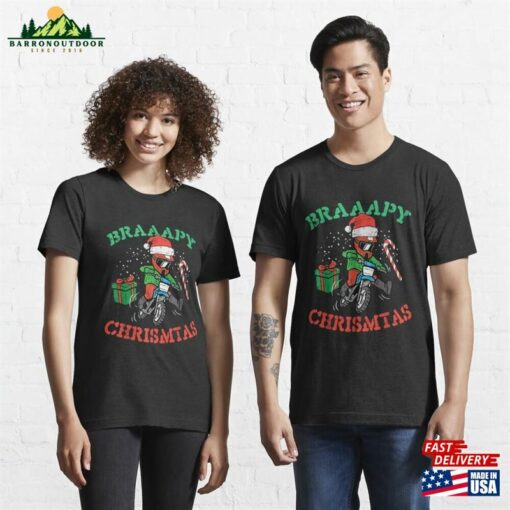 Braaapy Christmas Motocross Dirt Bike Biker Men Boys Kids T-Shirt Classic