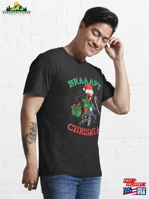 Braaapy Christmas Motocross Dirt Bike Biker Men Boys Kids T-Shirt Classic