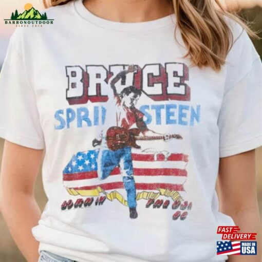 Bruce Springsteen Bon In The Usa T-Shirt Old School Band Tee Unisex