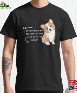 Canine (Doggy) Love Language Corgi Illustration Classic T-Shirt Unisex Canine (Doggy) Love Language Corgi Illustration Classic T-Shirt Unisex